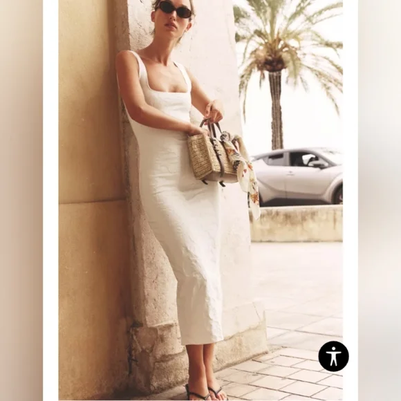 Zara Strech Square Neck Dress - Picture 6 of 7